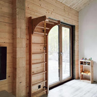 BenchK 111 Solid beech wood wall bars with adjustable pull-up bar